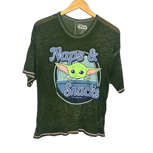 Star Wars Baby Yoda Naps and Snacks Graphic Tee Large - Picture 1 of 5